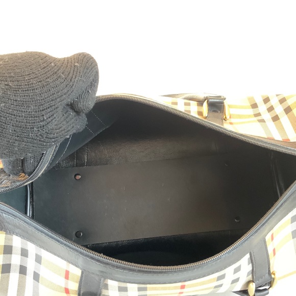 Burberry Plaid Canvas Boston Bag - Picture 7 of 7